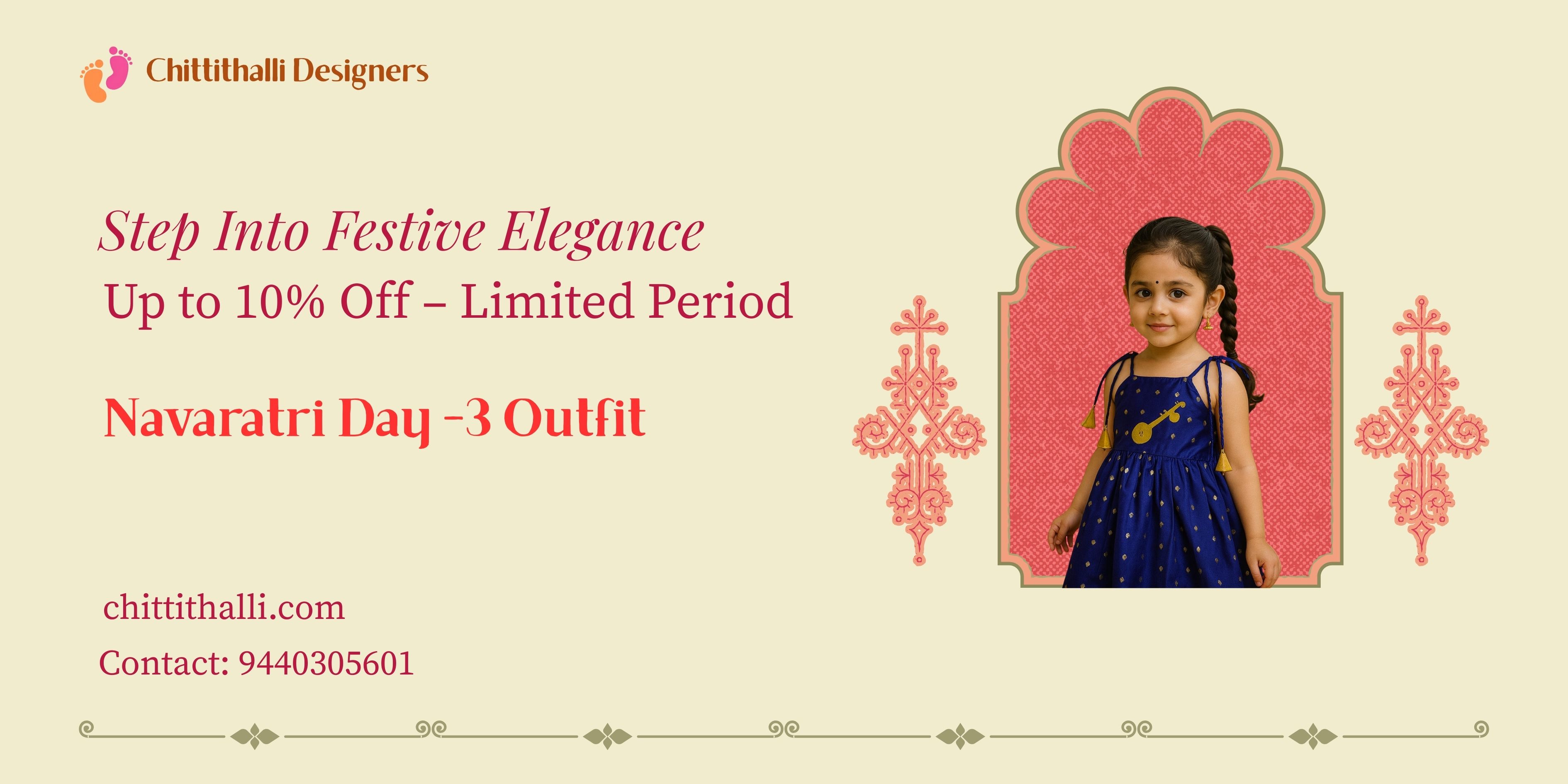 Navaratri Outfit Day 3 for girls : Honoring Goddess Saraswathi in Blue