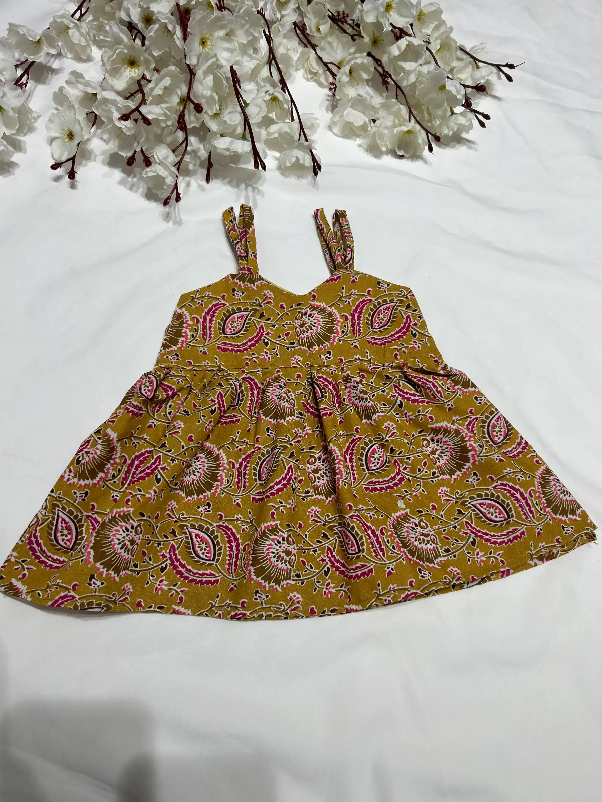 Cotton Menthi Kalamkari Frock